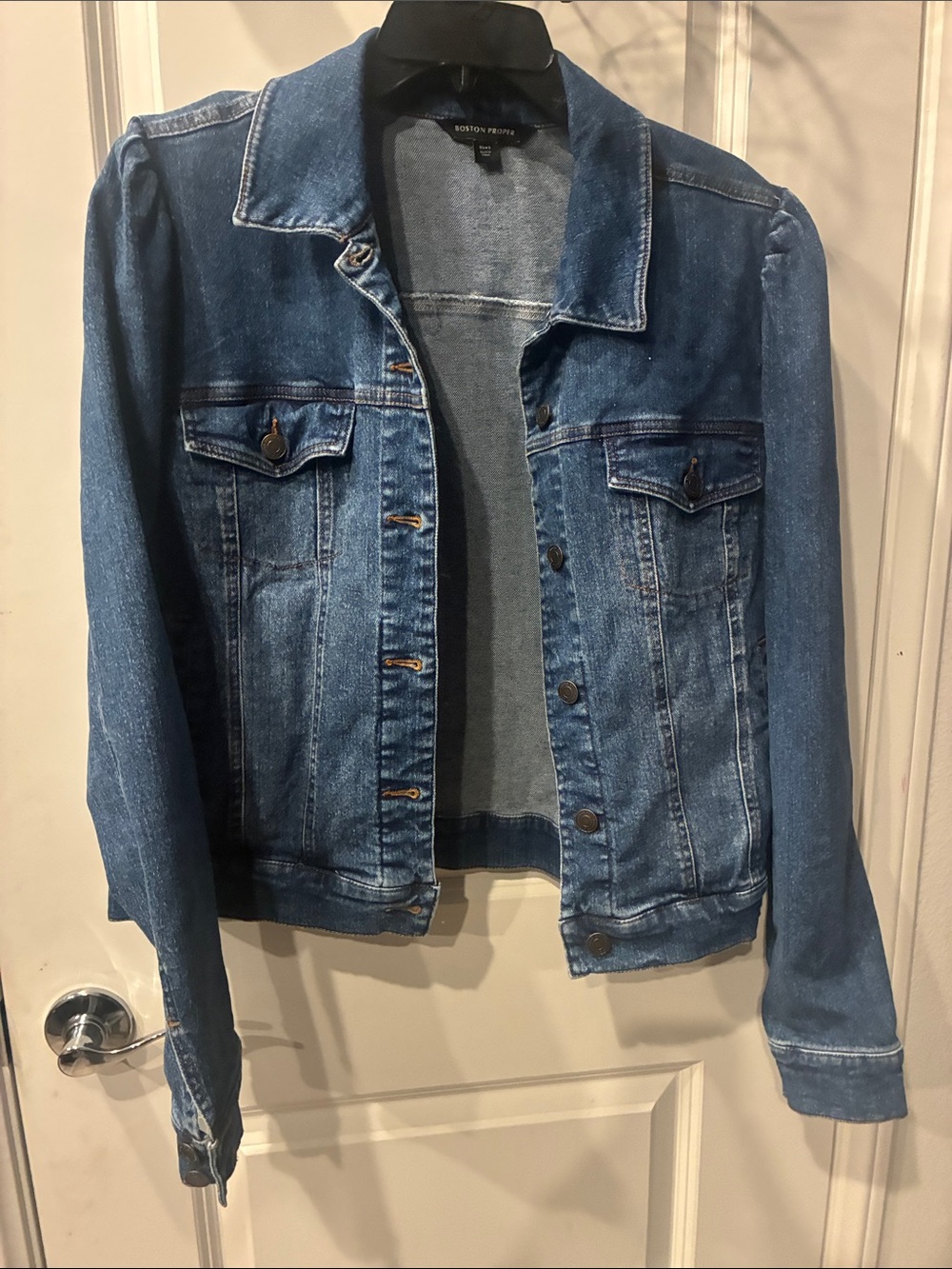 Boston Proper Blue Denim Trucker Jacket